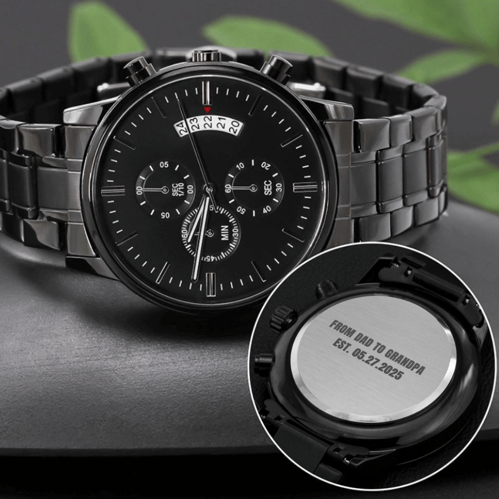 Luxury Men’s Watch With Your Personalized Engraved Message