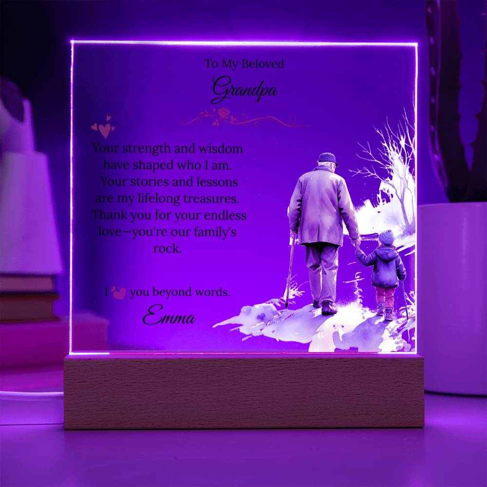 A Heartfelt Personalized Acrylic Tribute to Your Grandpa - Sentimental Gifting