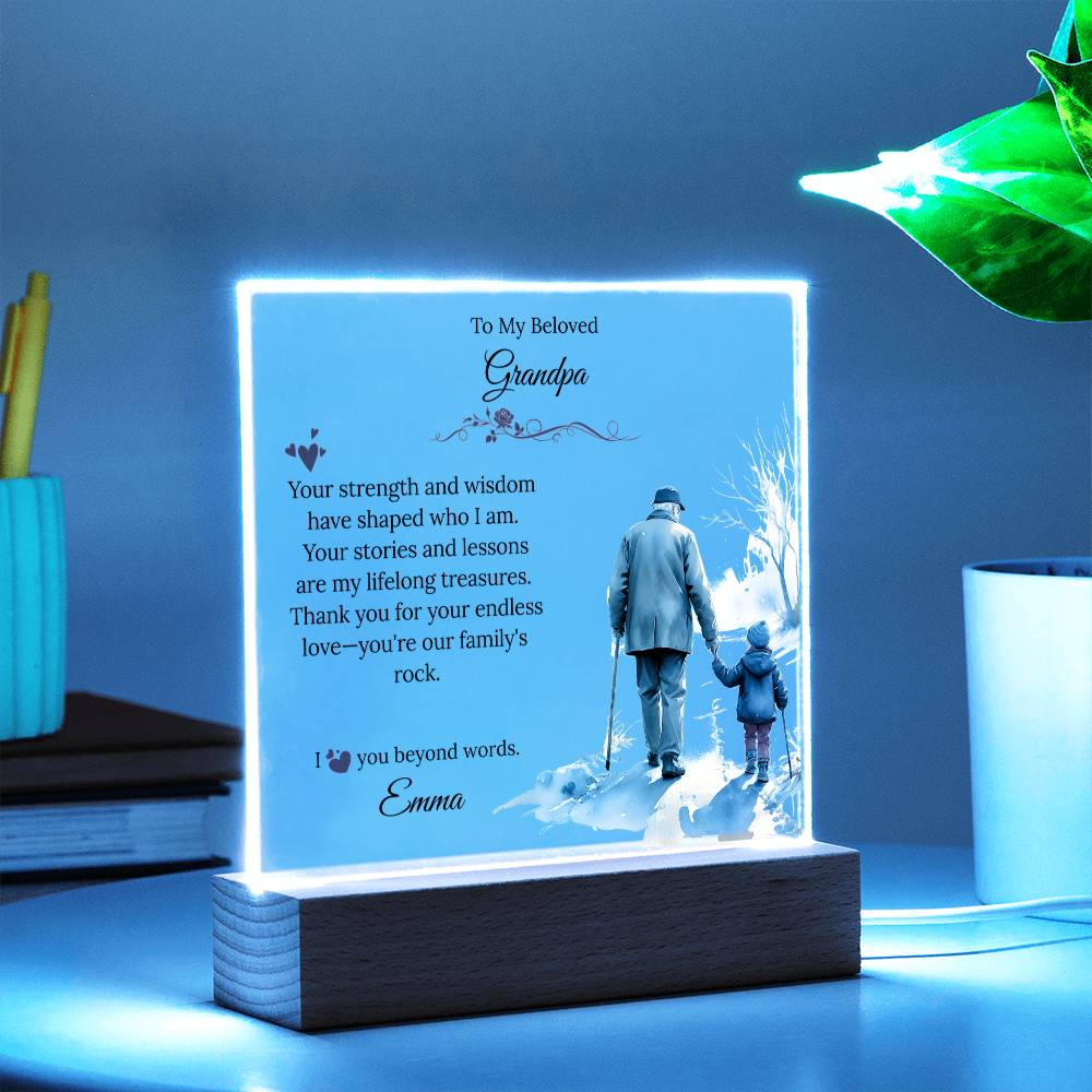 A Heartfelt Personalized Acrylic Tribute to Your Grandpa - Sentimental Gifting