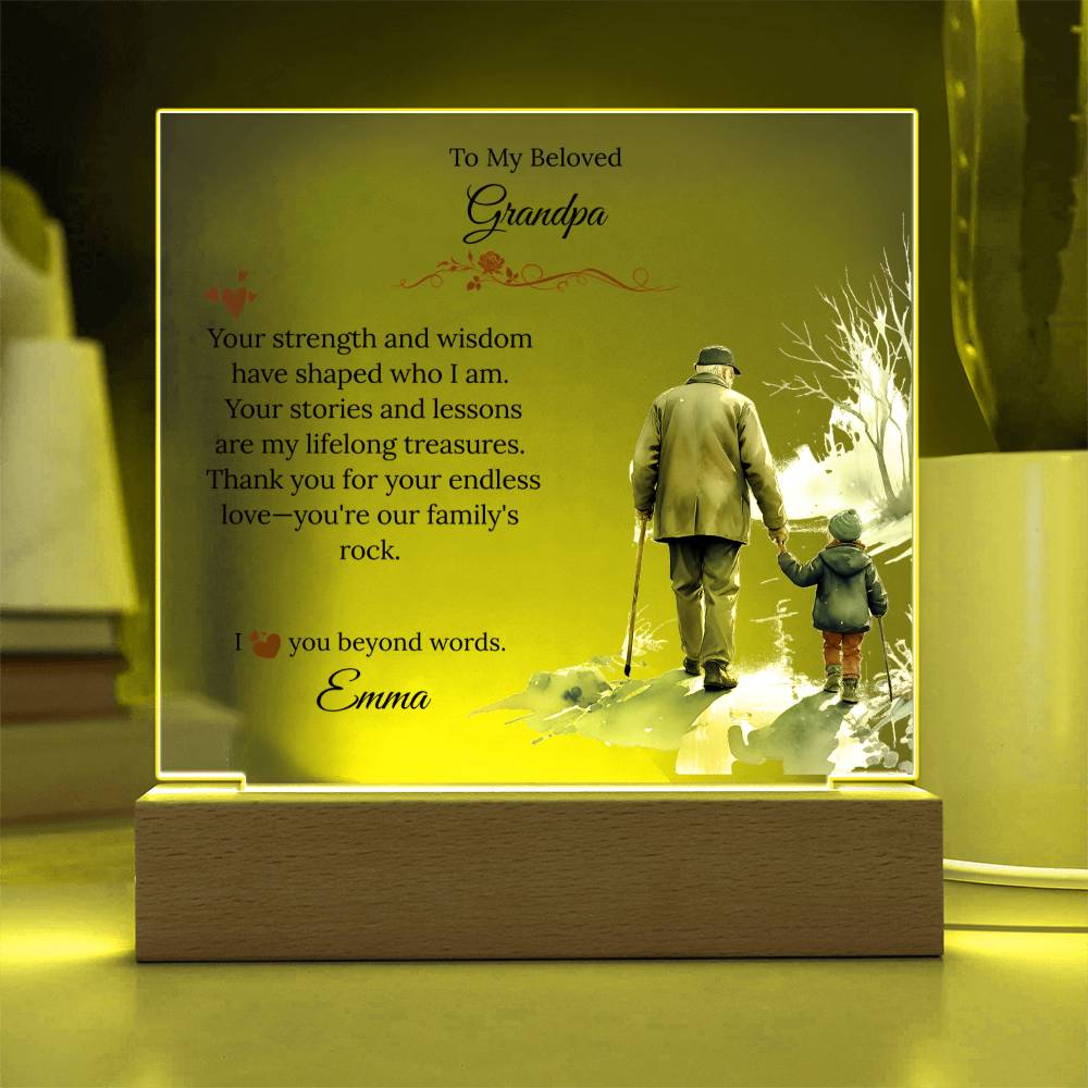 A Heartfelt Personalized Acrylic Tribute to Your Grandpa - Sentimental Gifting