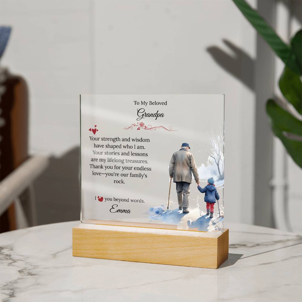 A Heartfelt Personalized Acrylic Tribute to Your Grandpa - Sentimental Gifting