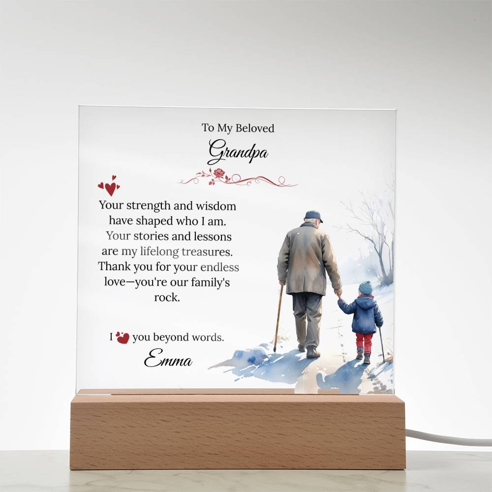 A Heartfelt Personalized Acrylic Tribute to Your Grandpa - Sentimental Gifting