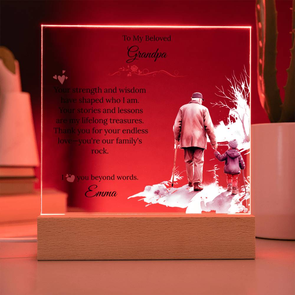 A Heartfelt Personalized Acrylic Tribute to Your Grandpa - Sentimental Gifting