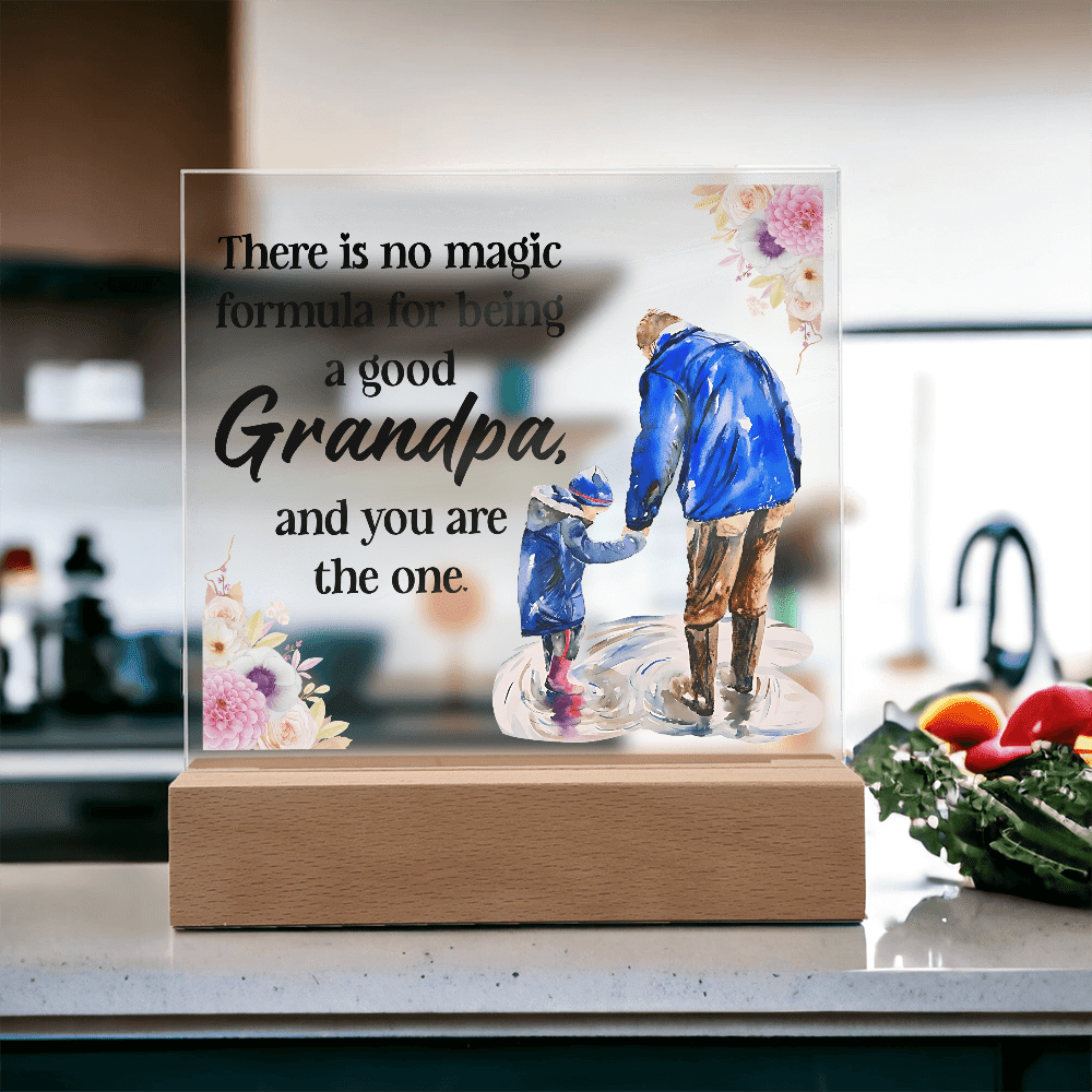 Acrylic Led Plaque Gift from Grandkids to Grandpa - Sentimental Gifting