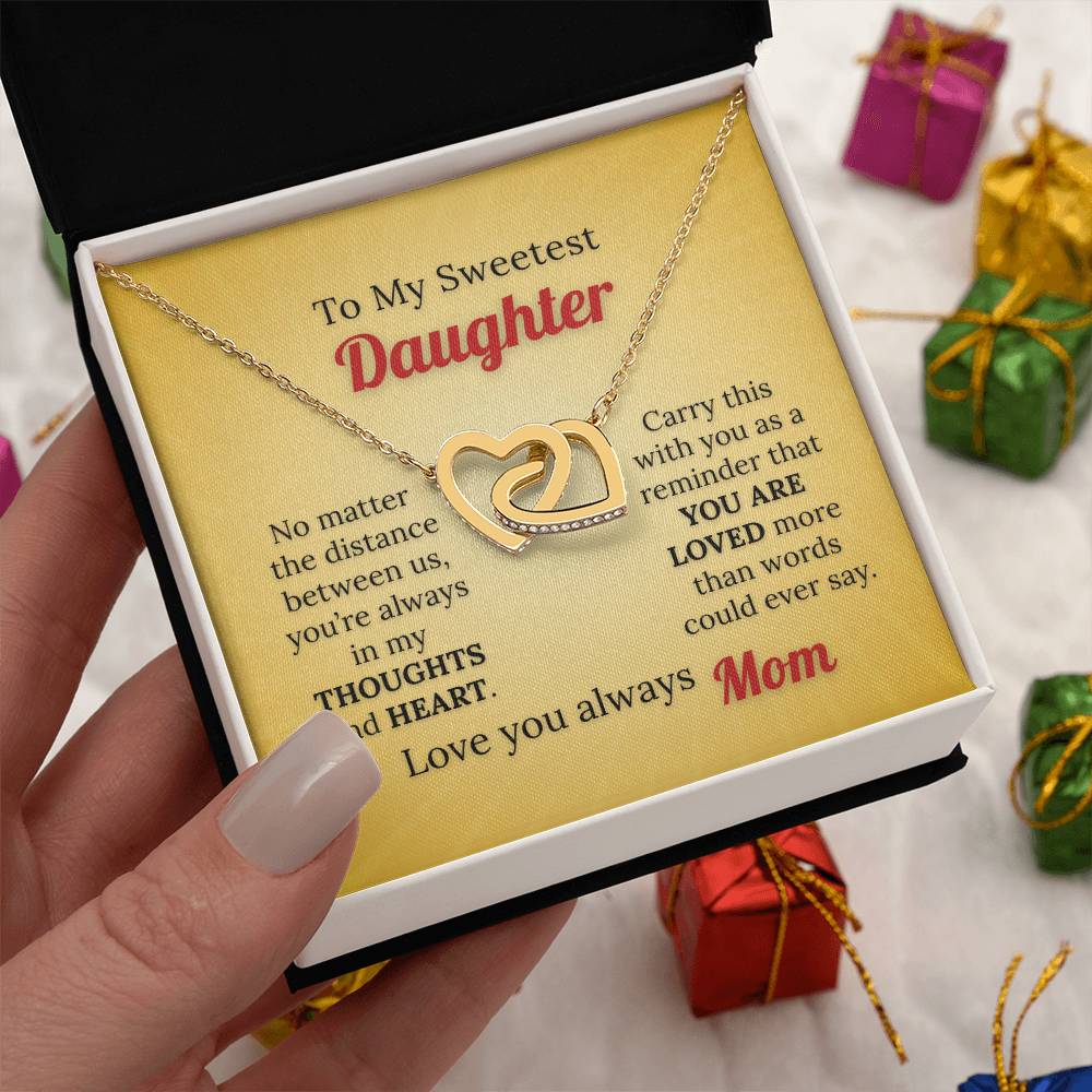 To My Sweetest Daughter Necklace – Love Knows No Distance from Mom