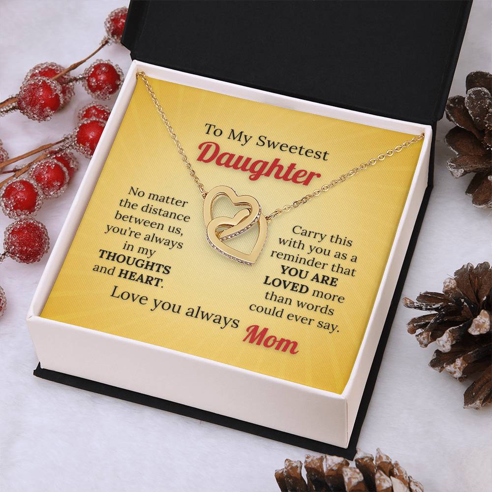 To My Sweetest Daughter Necklace – Love Knows No Distance from Mom
