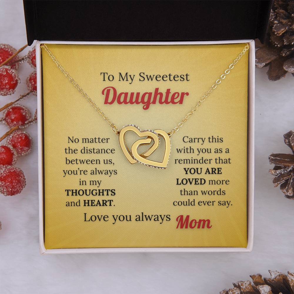 To My Sweetest Daughter Necklace – Love Knows No Distance from Mom