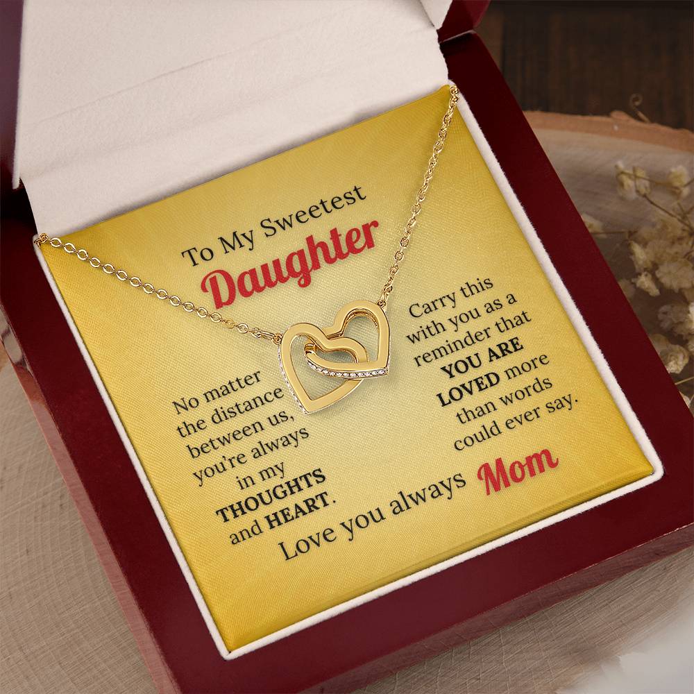 To My Sweetest Daughter Necklace – Love Knows No Distance from Mom