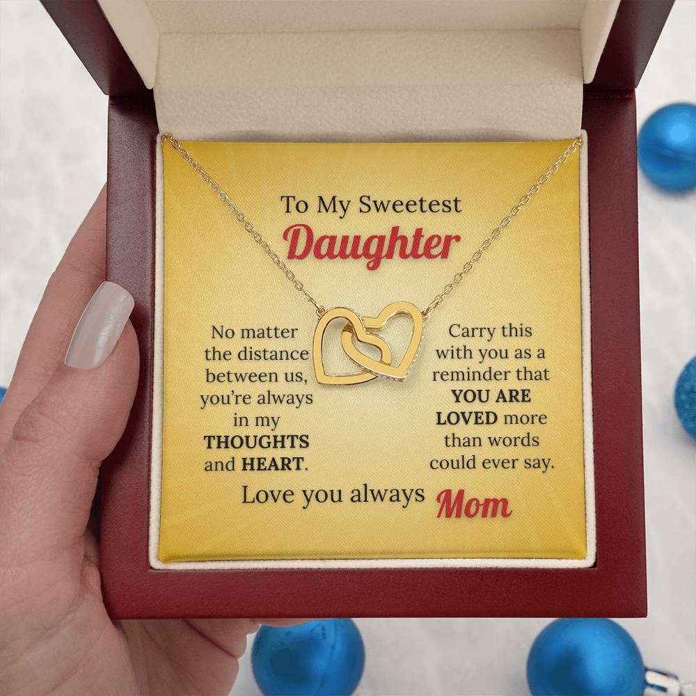 To My Sweetest Daughter Necklace – Love Knows No Distance from Mom