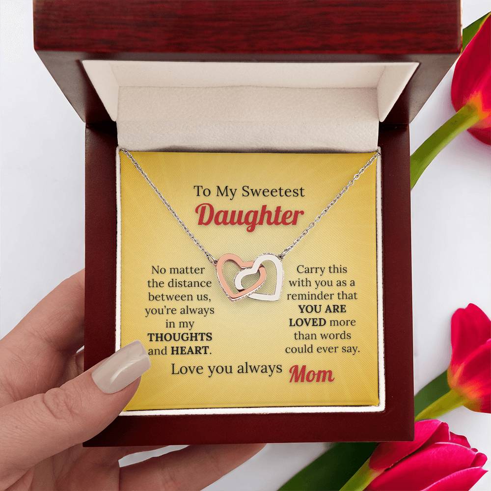 To My Sweetest Daughter Necklace – Love Knows No Distance from Mom