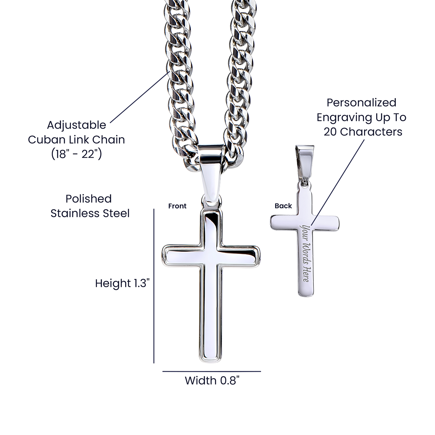 To my Son's New Beginning - Cuban Link Chain with Artisan Cross