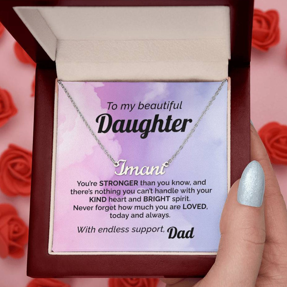 Custom Name Necklace To my Beautiful & Loved Daughter from Dad