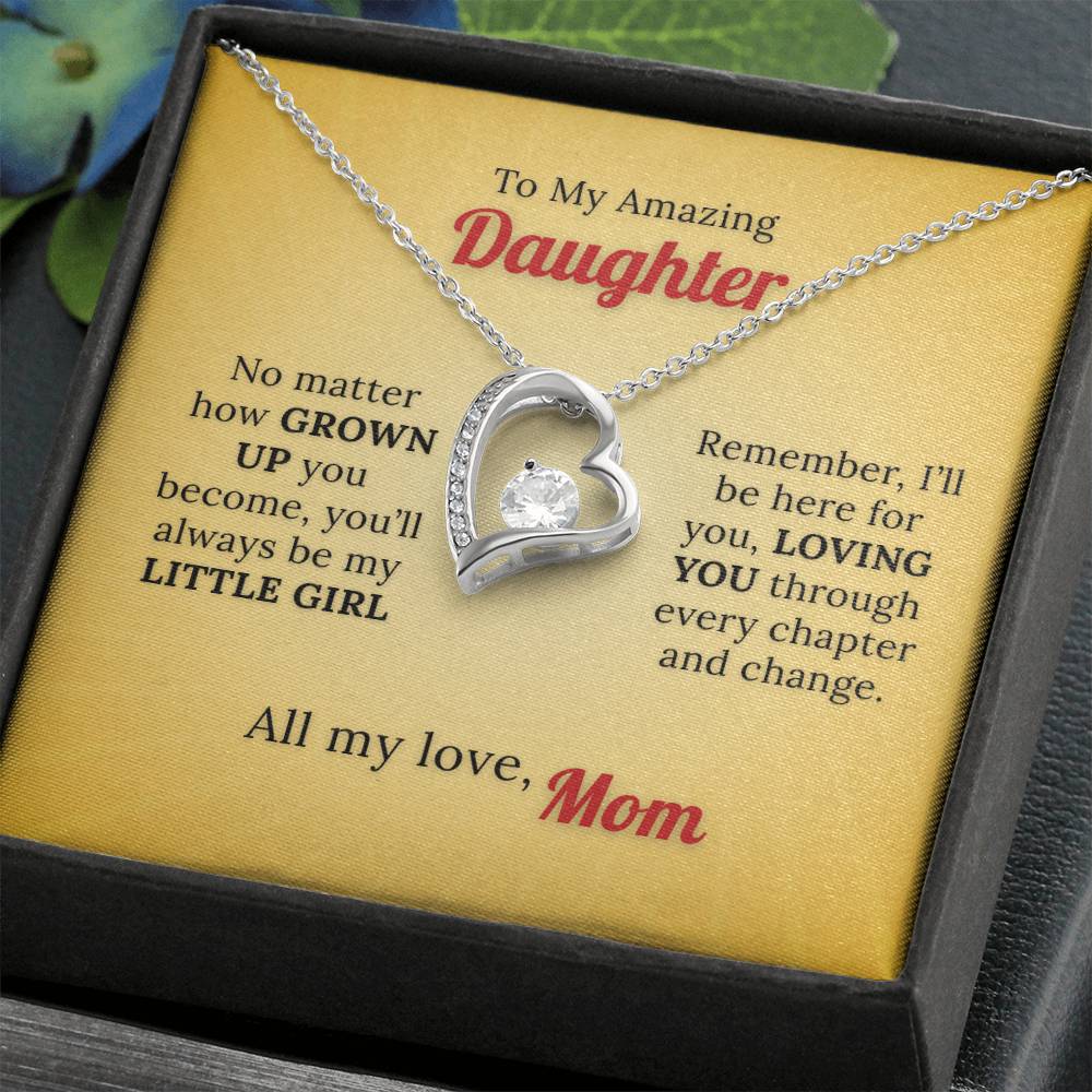 With All my Love to My Little Girl - Love Necklace from Mom
