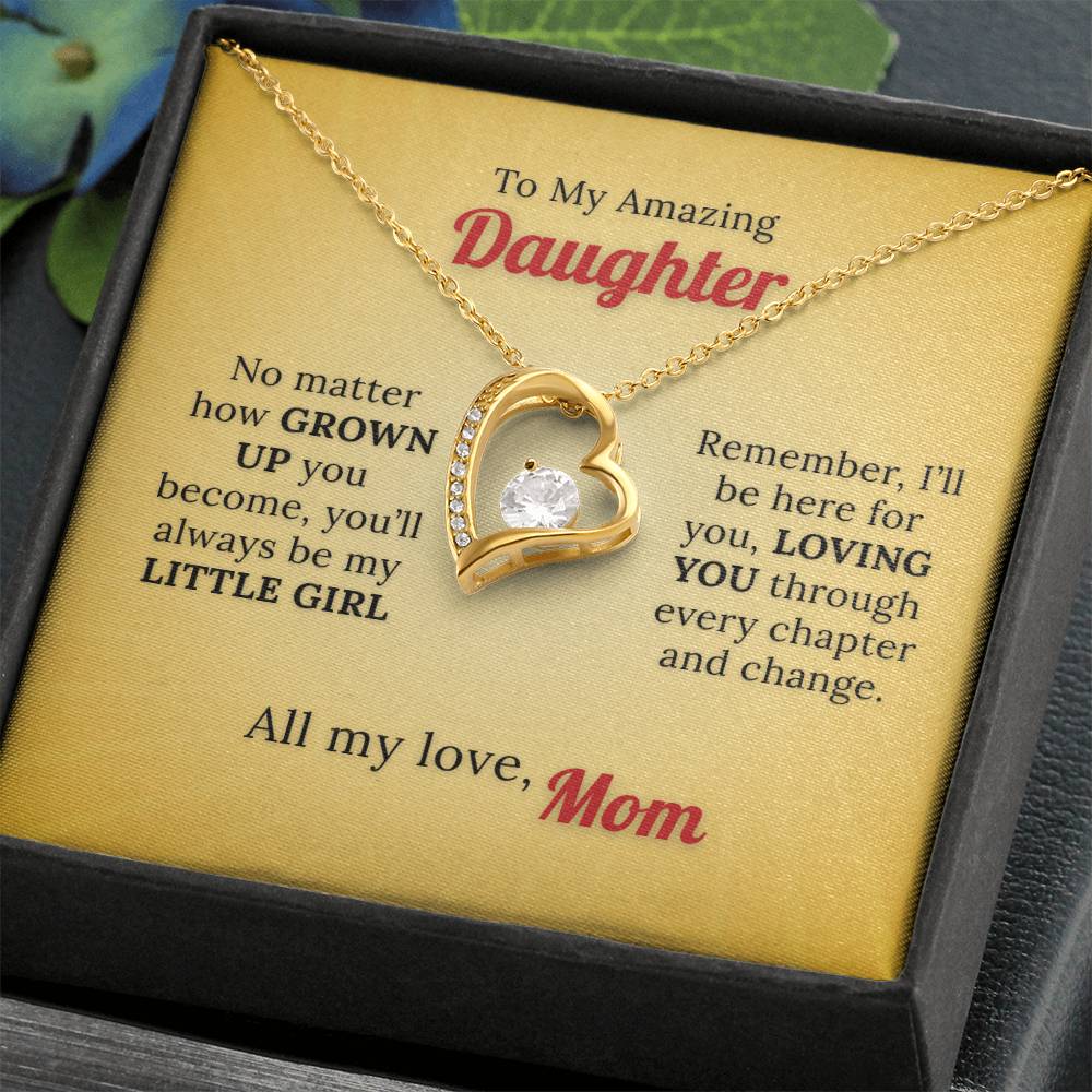 With All my Love to My Little Girl - Love Necklace from Mom