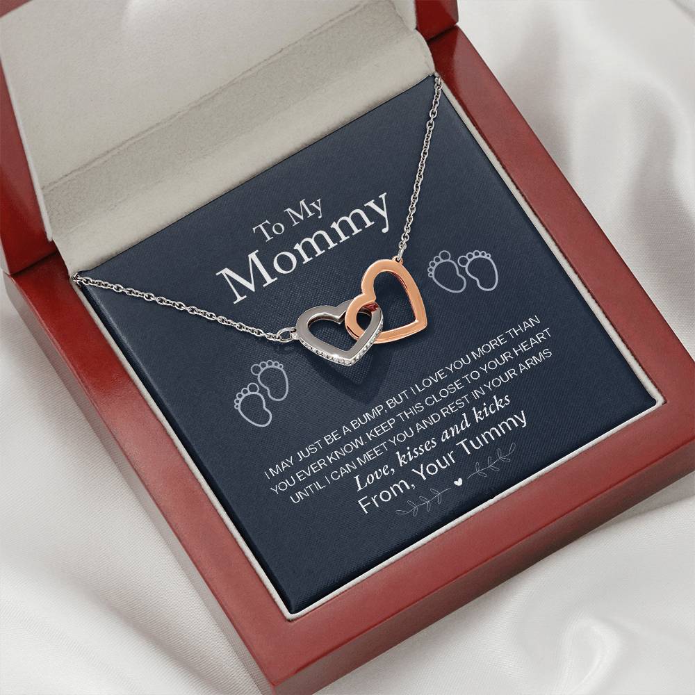 Baby Shower Gift for the Mom - to - Be - Interlocking Hearts Necklace - Sentimental Gifting
