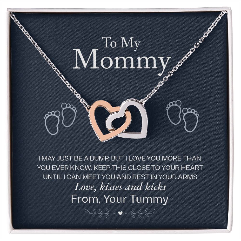 Baby Shower Gift for the Mom - to - Be - Interlocking Hearts Necklace - Sentimental Gifting
