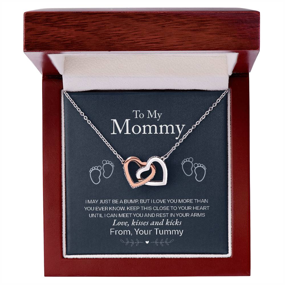 Baby Shower Gift for the Mom - to - Be - Interlocking Hearts Necklace - Sentimental Gifting