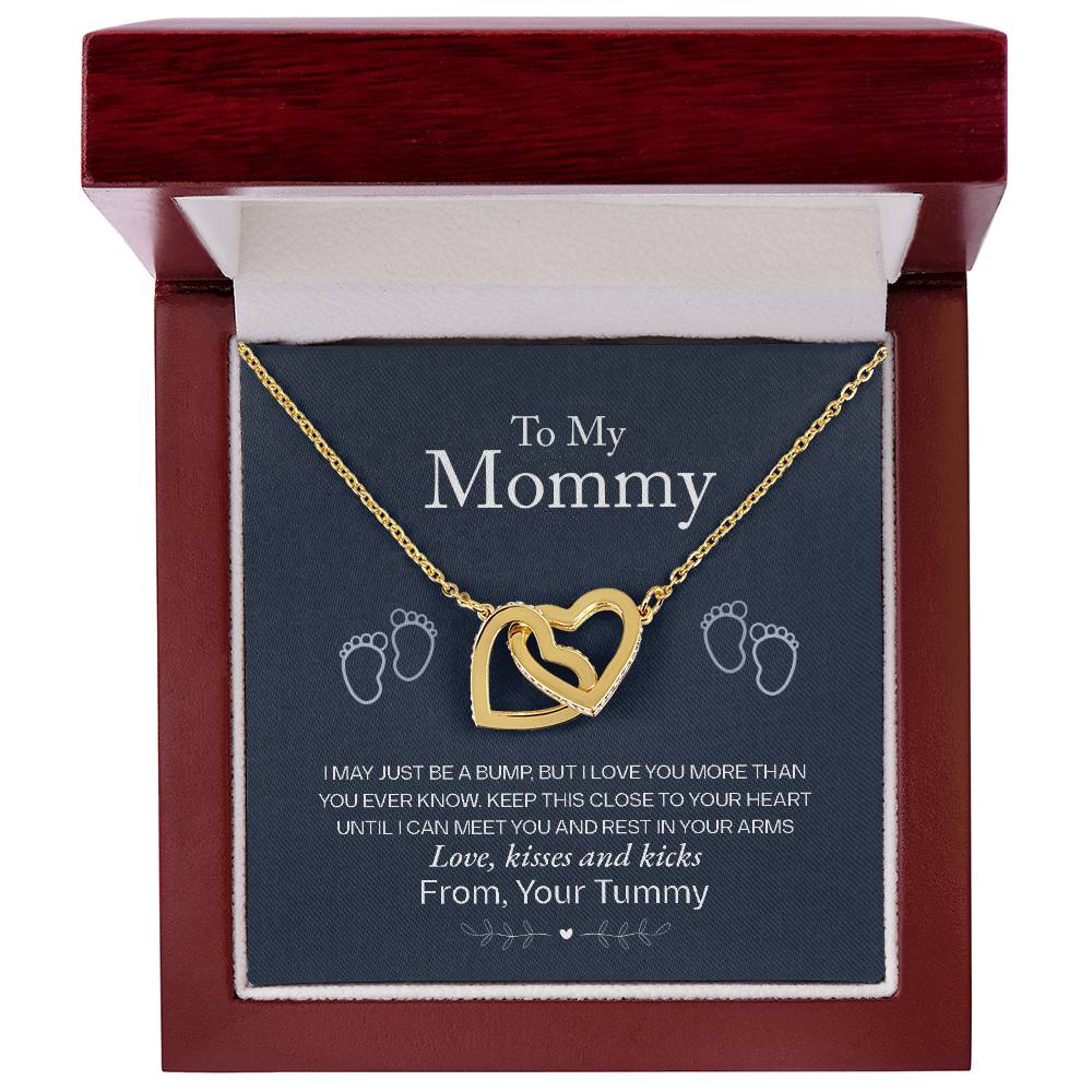 Baby Shower Gift for the Mom - to - Be - Interlocking Hearts Necklace - Sentimental Gifting