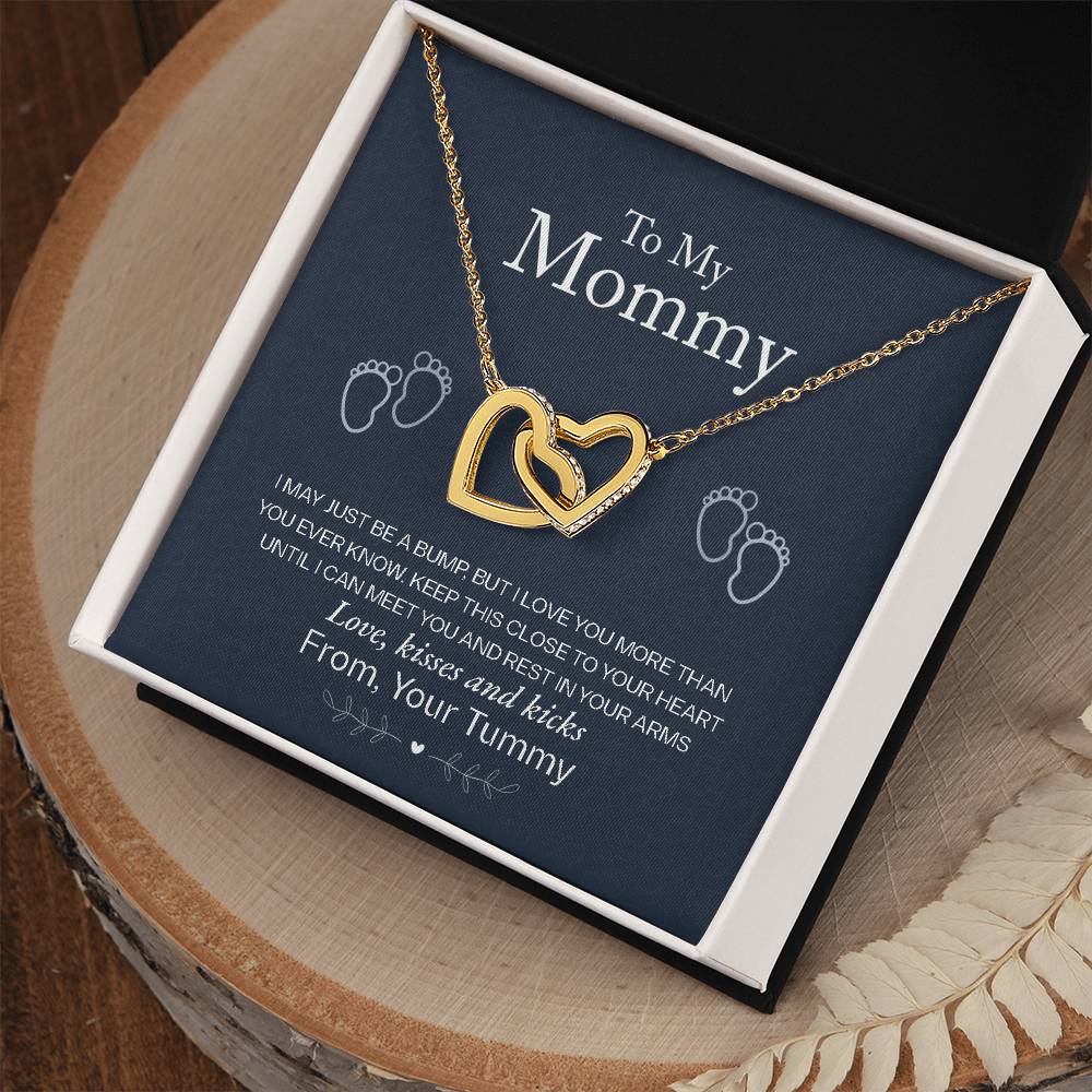 Baby Shower Gift for the Mom - to - Be - Interlocking Hearts Necklace - Sentimental Gifting