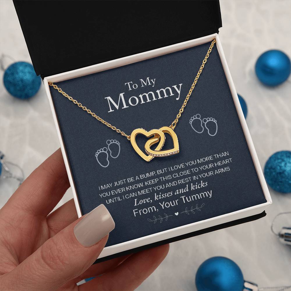 Baby Shower Gift for the Mom - to - Be - Interlocking Hearts Necklace - Sentimental Gifting