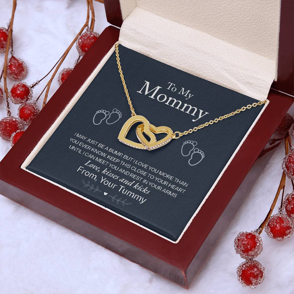 Baby Shower Gift for the Mom - to - Be - Interlocking Hearts Necklace - Sentimental Gifting