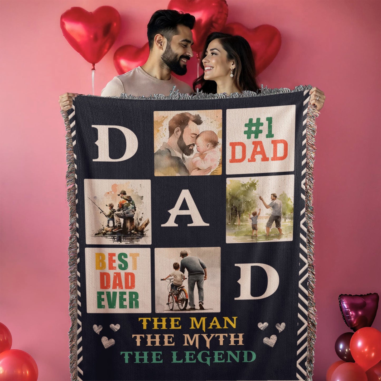 Best Dad Ever Woven Blanket Gift for Father's Day - Sentimental Gifting
