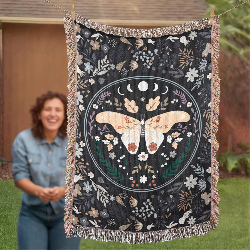 Bohemian Butterfly Cozy Woven Blanket - Sentimental Gifting