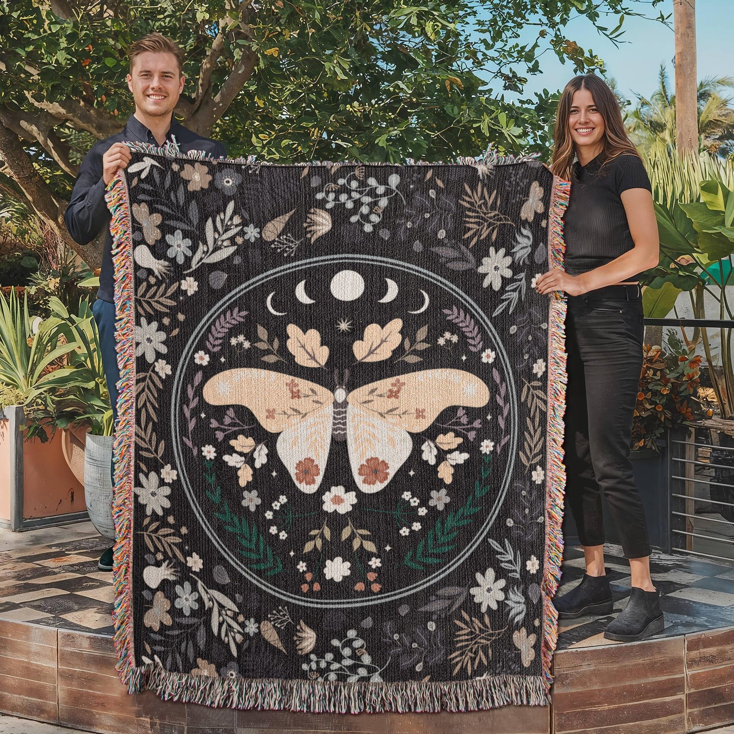 Bohemian Butterfly Cozy Woven Blanket - Sentimental Gifting