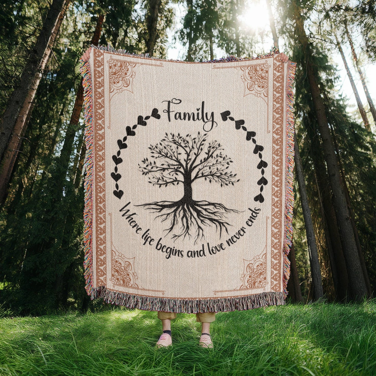 Celtic Family Tree Cozy Woven Blanket - Sentimental Gifting