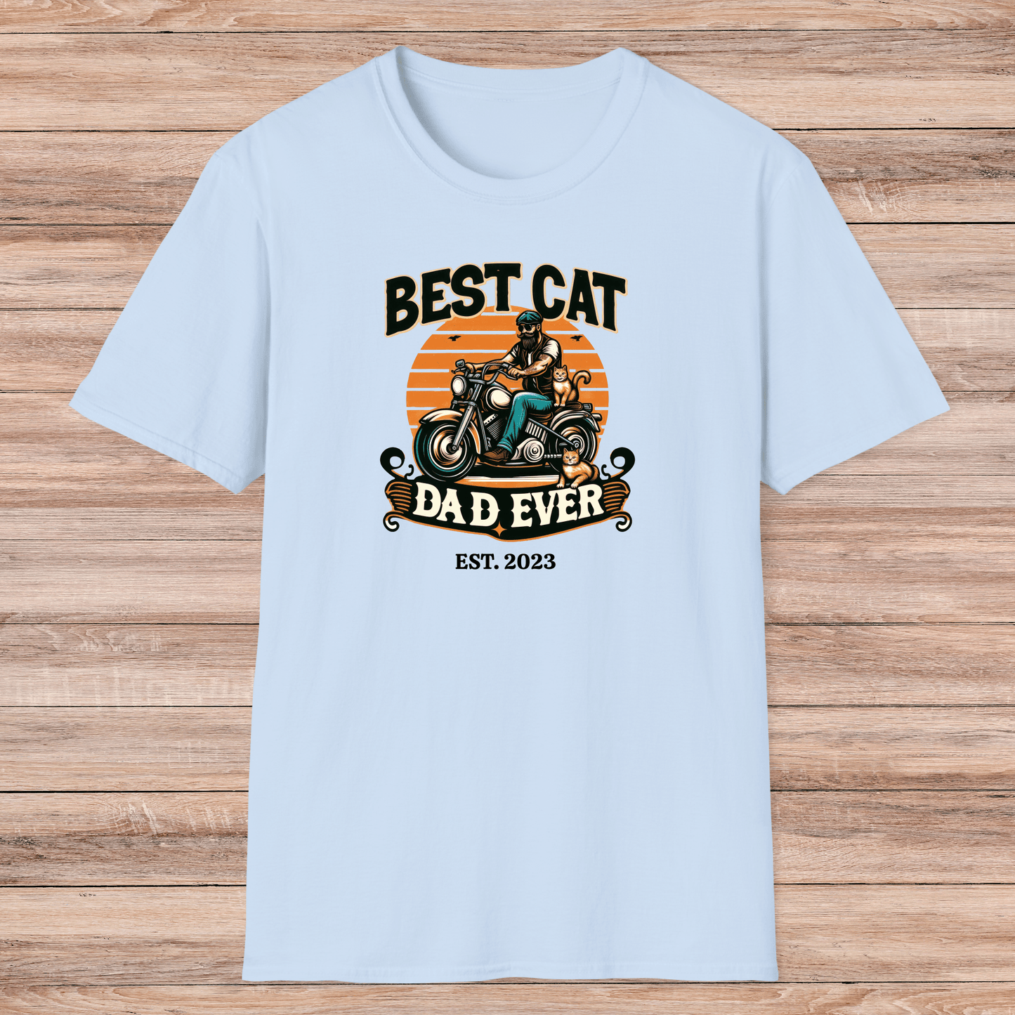 Custom Cat Dad Biker T-Shirt - Sentimental Gifting