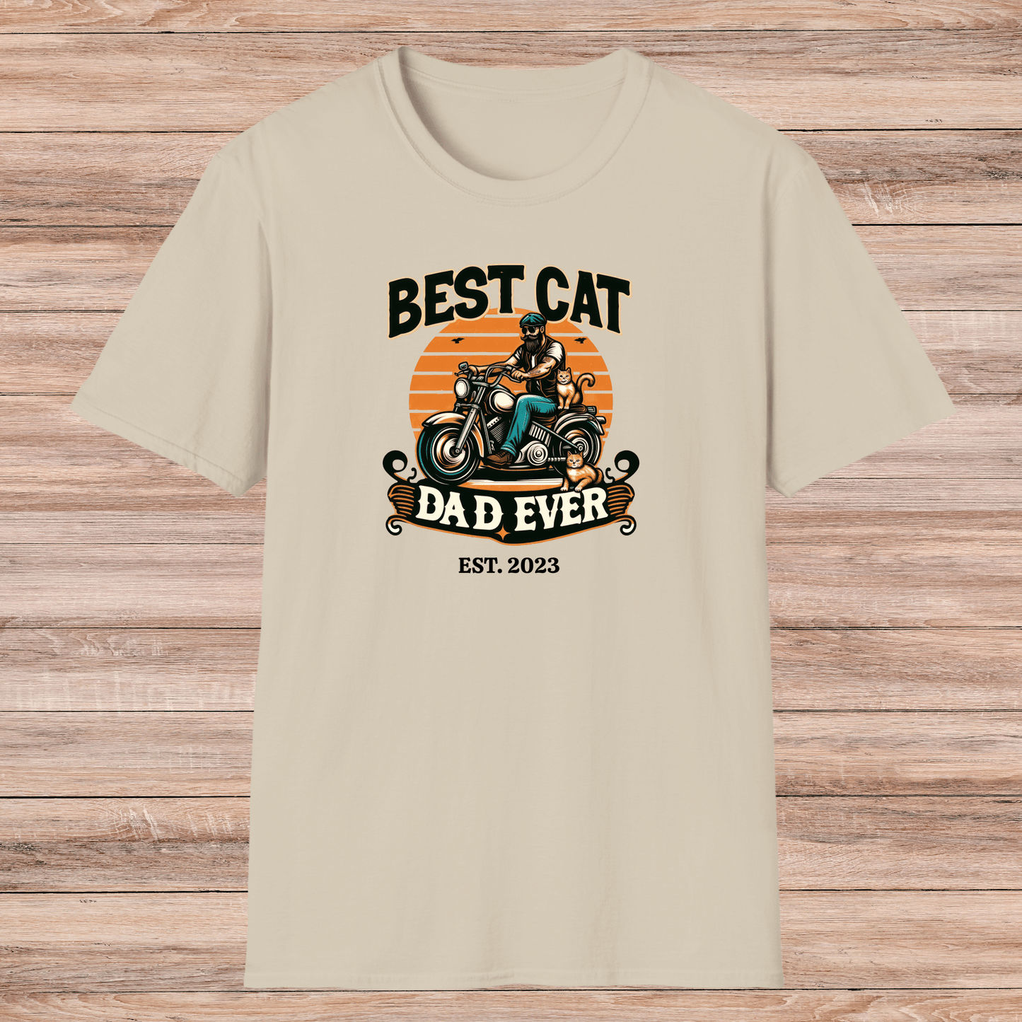 Custom Cat Dad Biker T-Shirt - Sentimental Gifting