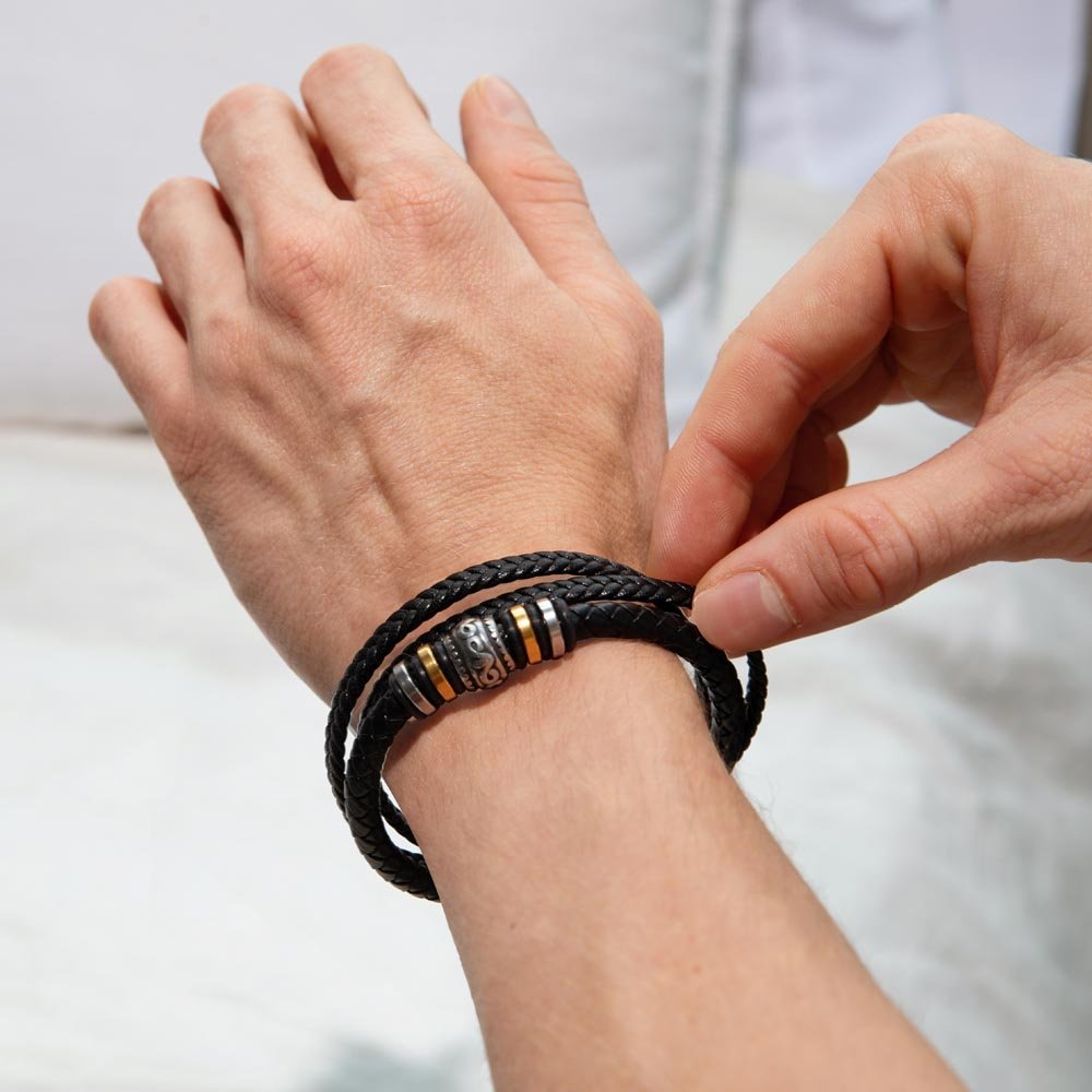 Dad Personalized Leather Bracelet From Your Baby Girl Daughter - Sentimental Gifting