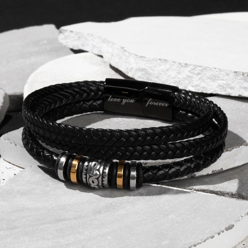 Dad Personalized Leather Bracelet From Your Baby Girl Daughter - Sentimental Gifting