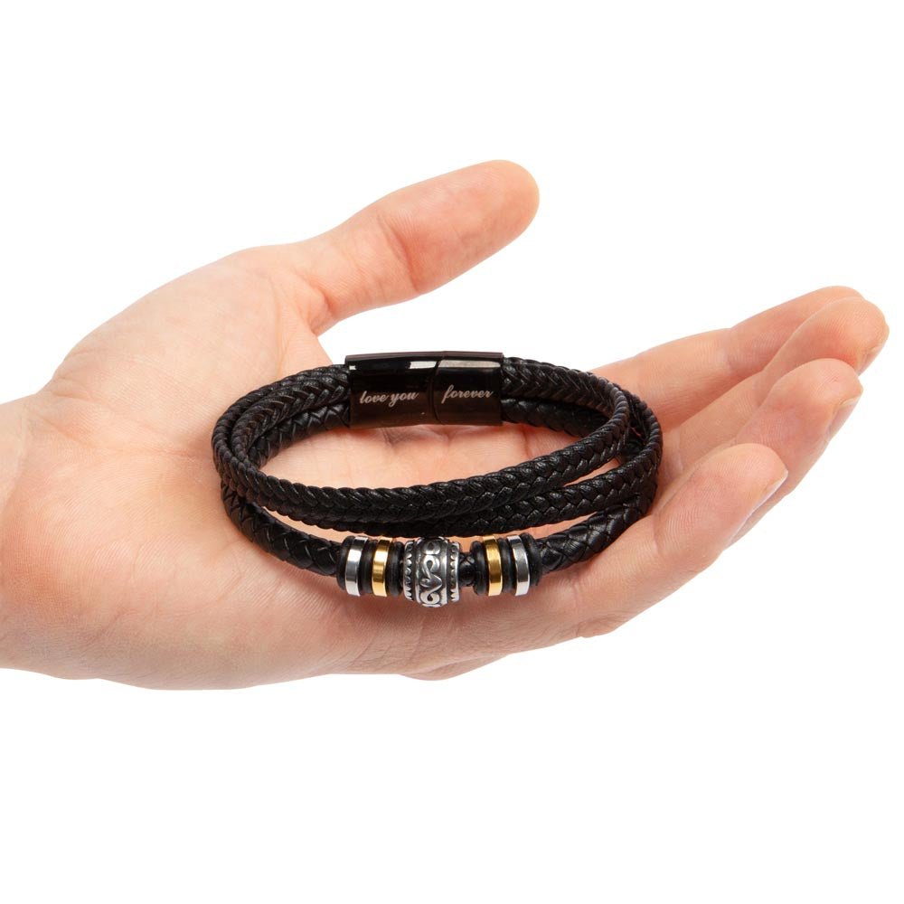 Dad Personalized Leather Bracelet From Your Baby Girl Daughter - Sentimental Gifting