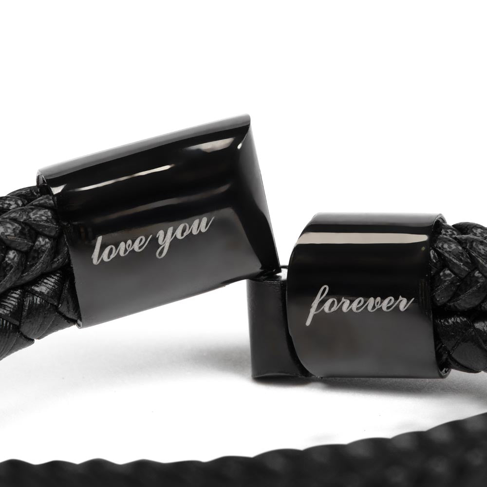 Dad Personalized Leather Bracelet From Your Baby Girl Daughter - Sentimental Gifting