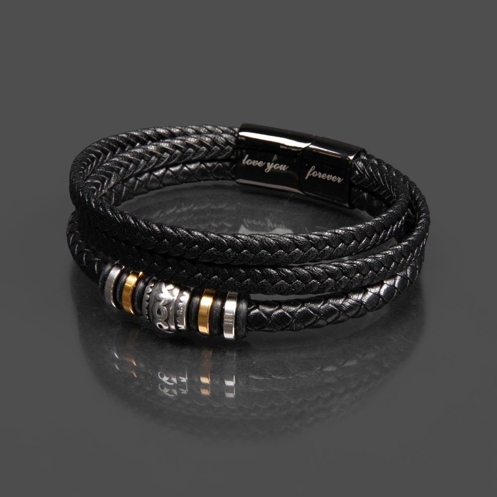 Dad Personalized Leather Bracelet From Your Baby Girl Daughter - Sentimental Gifting