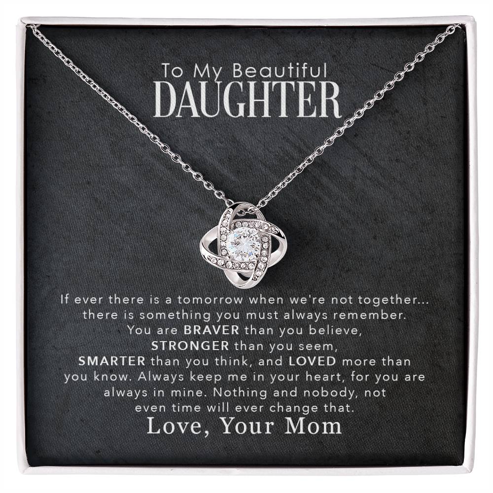 Daughter's Brave Inspiring Love Knot Necklace from Mom - Sentimental Gifting