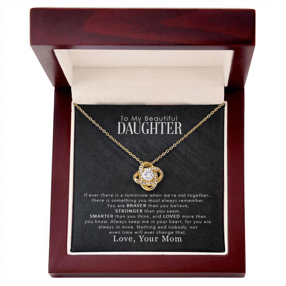 Daughter's Brave Inspiring Love Knot Necklace from Mom - Sentimental Gifting