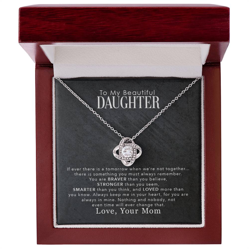 Daughter's Brave Inspiring Love Knot Necklace from Mom - Sentimental Gifting