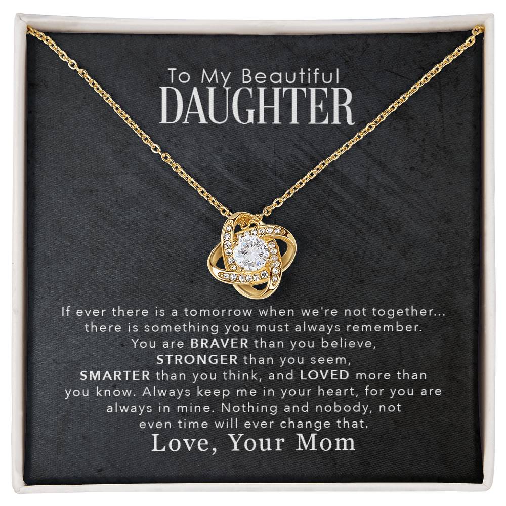 Daughter's Brave Inspiring Love Knot Necklace from Mom - Sentimental Gifting