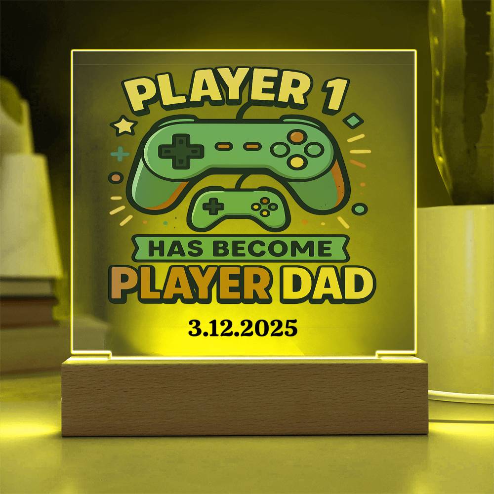 First Father's Day Personalized Video Game Theme Acrylic Plaque for New Gamer Dad - Sentimental Gifting