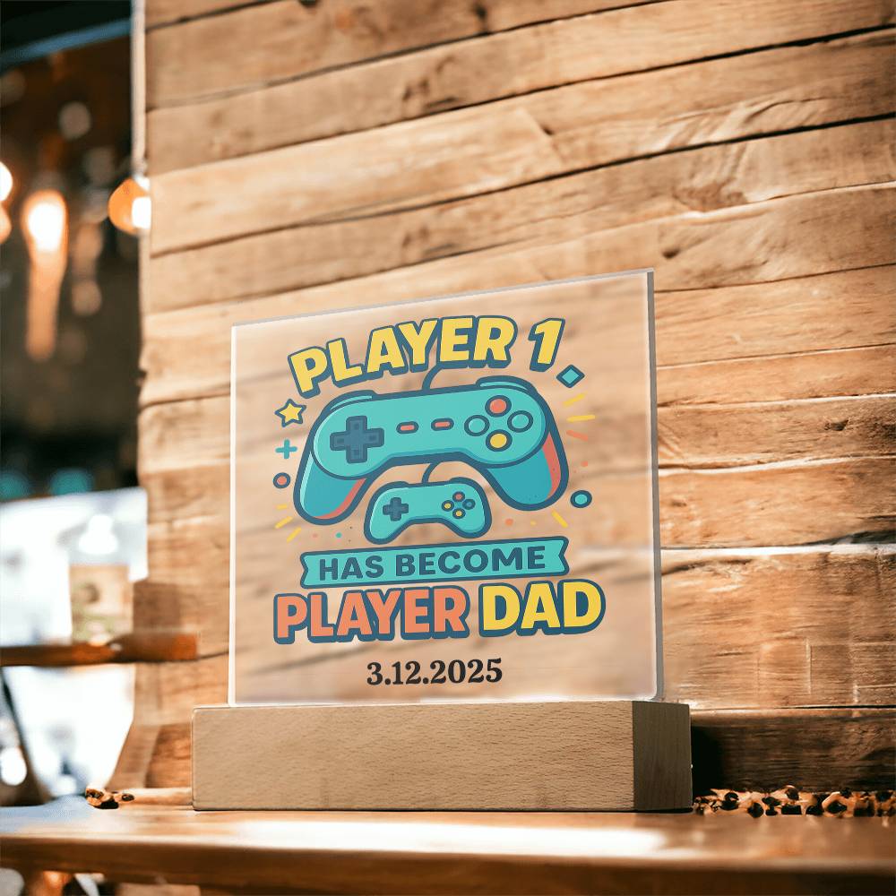 First Father's Day Personalized Video Game Theme Acrylic Plaque for New Gamer Dad - Sentimental Gifting