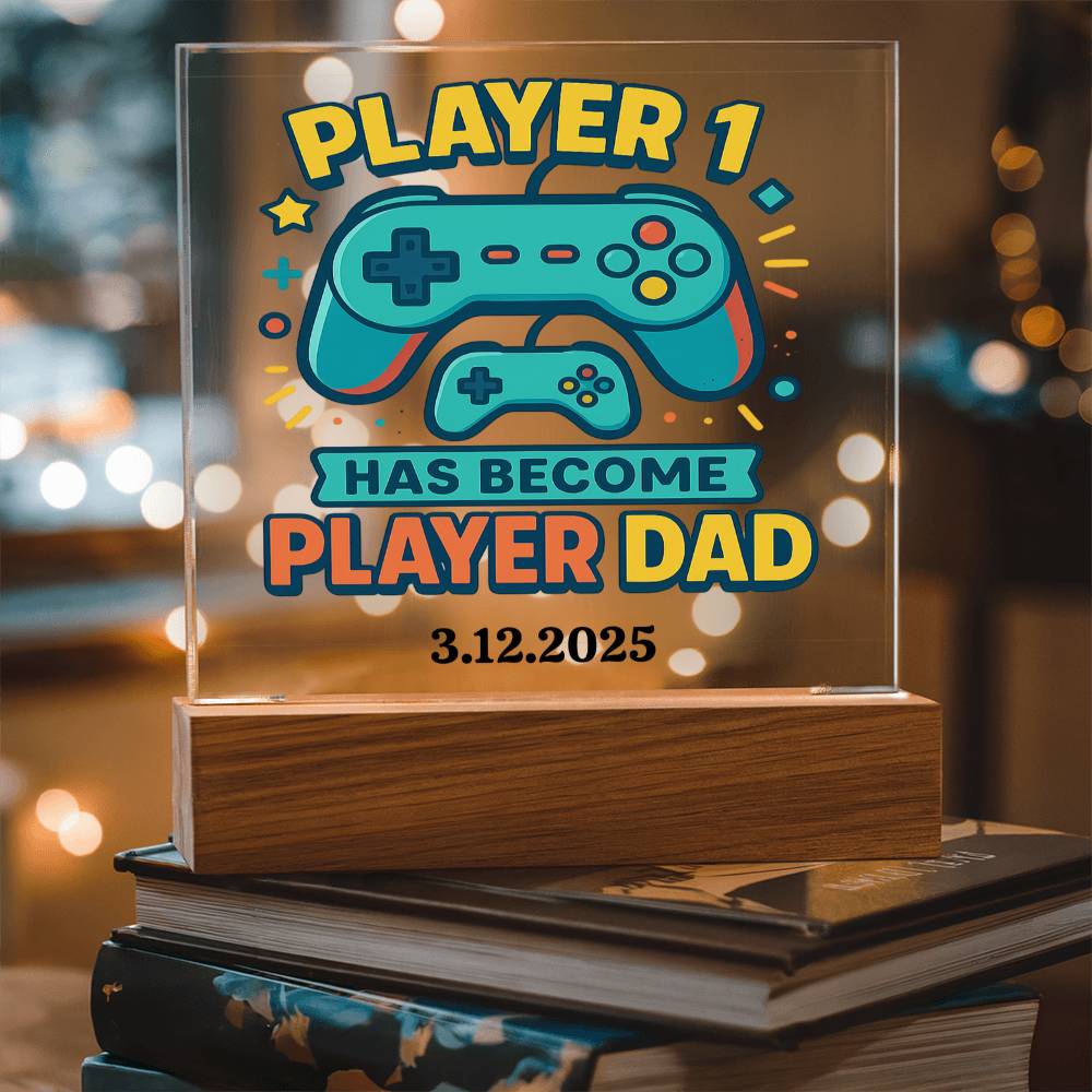 First Father's Day Personalized Video Game Theme Acrylic Plaque for New Gamer Dad - Sentimental Gifting