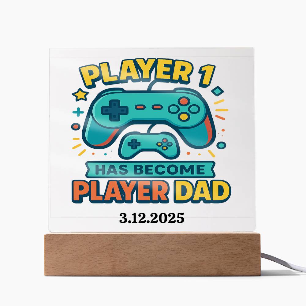 First Father's Day Personalized Video Game Theme Acrylic Plaque for New Gamer Dad - Sentimental Gifting
