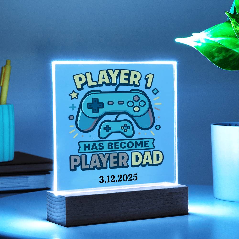 First Father's Day Personalized Video Game Theme Acrylic Plaque for New Gamer Dad - Sentimental Gifting