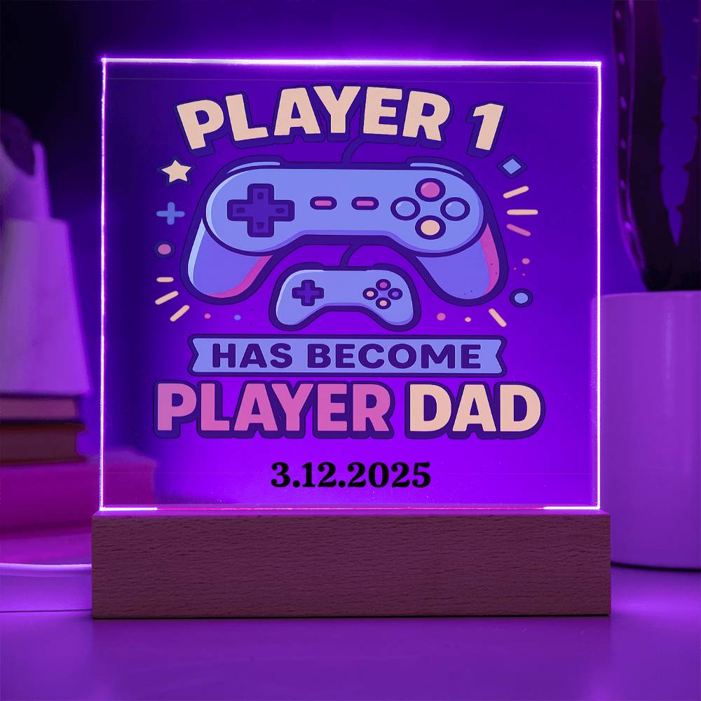 First Father's Day Personalized Video Game Theme Acrylic Plaque for New Gamer Dad - Sentimental Gifting
