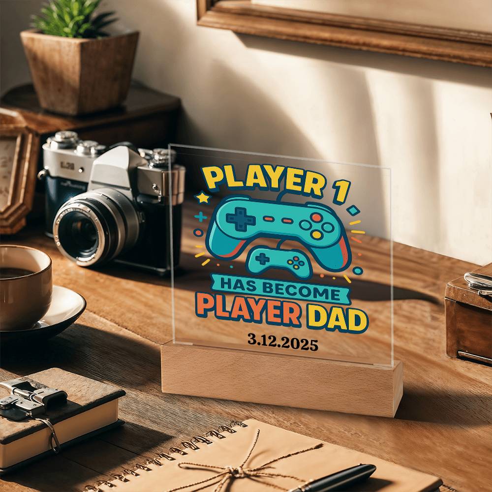 First Father's Day Personalized Video Game Theme Acrylic Plaque for New Gamer Dad - Sentimental Gifting