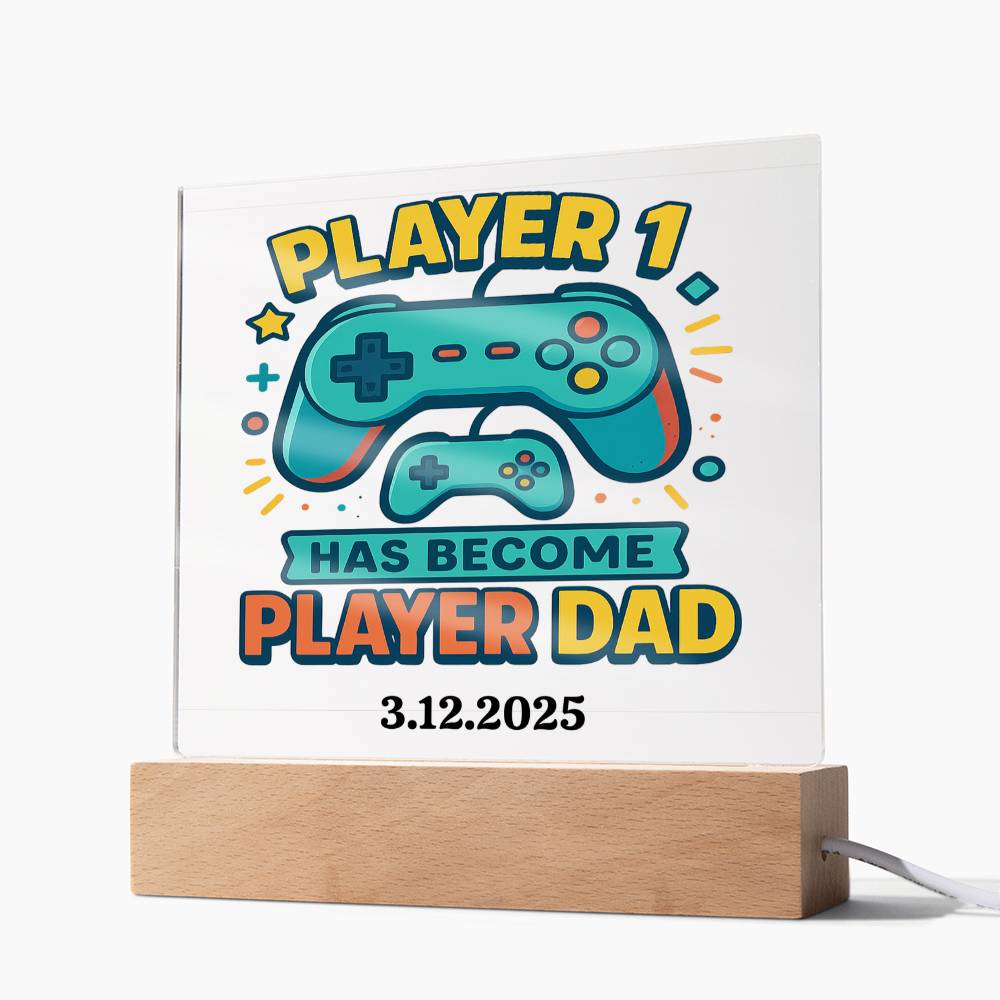 First Father's Day Personalized Video Game Theme Acrylic Plaque for New Gamer Dad - Sentimental Gifting