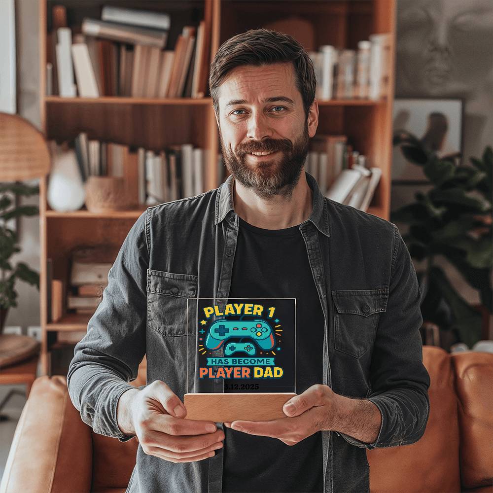 First Father's Day Personalized Video Game Theme Acrylic Plaque for New Gamer Dad - Sentimental Gifting