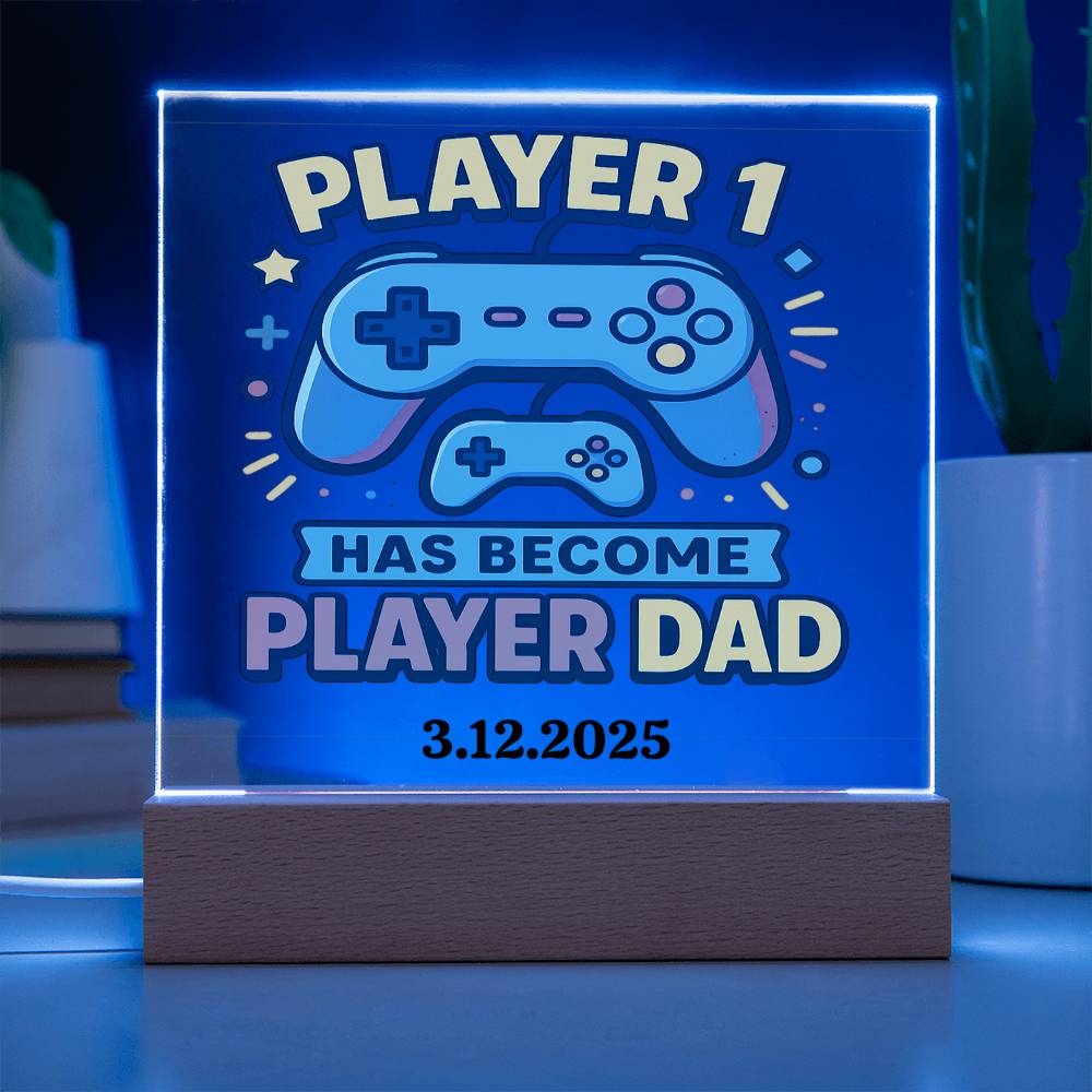 First Father's Day Personalized Video Game Theme Acrylic Plaque for New Gamer Dad - Sentimental Gifting